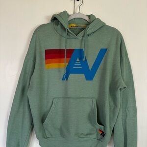 Aviator Nation Logo Pullover Relaxed Hoodie. Color: Sage Size: XS